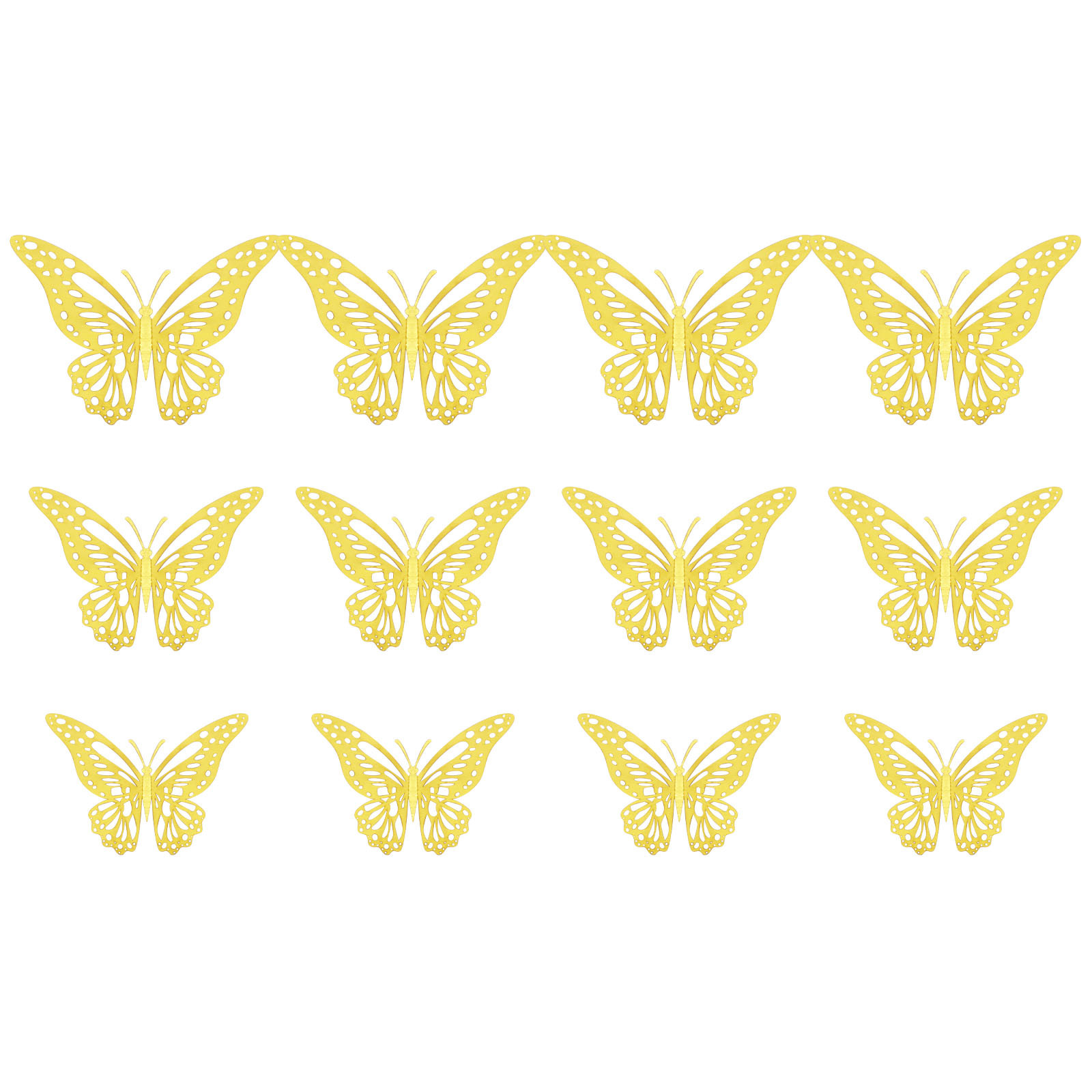 AURIGATE Butterfly Wall Decor Stickers, 6 Styles Gold Butterfly Decorations, 3D Butterfly Party Decorations/Birthday Decorations/Cake Decorations, Gold Butterflies for Gold Wall Decor Room Decor